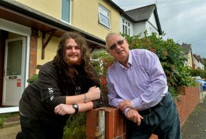Robert Bates and Ryan Witton outside the house they live in in Wolverhampton