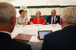 The PM took part in a round-table discussion with Welsh agricultural farmers, workers and business owners