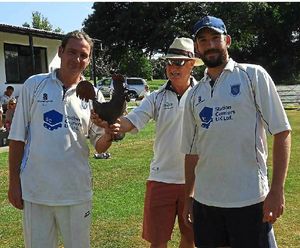 The chicken trophy is presented
