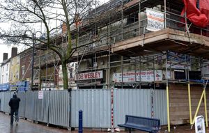 The shops which are being demolished