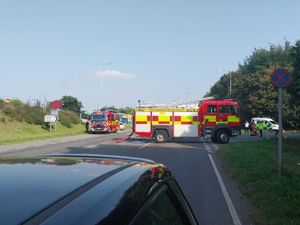 Supporting image for story: Woman taken to hospital and car on its side after crash on A5 near Wheaton Aston