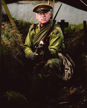 Ivan Pavolvich Krotov representing the 13th Regiment Russian Army at the Trenches Through The Ages WW1 and WW2 exhibition