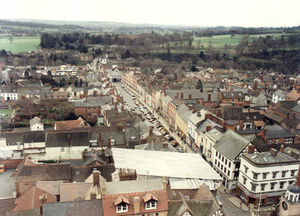 Ludlow's Broad Street in the 1980s. This was shared by Peter Bartlett