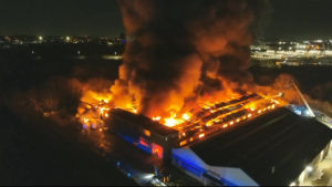 The smoke cloud could be seen for miles. Photo: West Midlands Fire Service