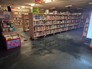 Supporting image for story: 'It felt like three months of rain' - Newport library reopens its doors after storm damage to roof