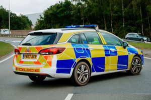 Supporting image for story: A car ended up on its side in a rush-hour crash near Shifnal this morning