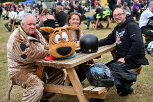 Bike4Life at Weston Park near Shifnal. Pictured (left to right) is Mark Smart, Beth Vieggas and Matt Morris
