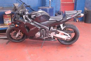 Richard Allen's Honda CBR bike in a garage