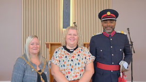 Louise Harrison with Esther Gladwish and Kevin Davis 