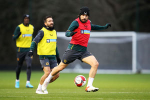 Wolves players at Compton - Norwich preparations (Getty)