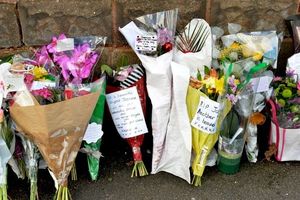 Floral tributes left at the scene