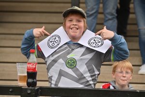 This lad had plenty of flags as he cheared Hednesford Town to victory