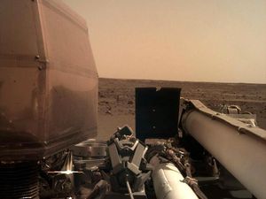 Supporting image for story: Towering dust devils shake up Martian probe