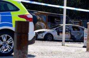 The scene of the fire in Welshpool