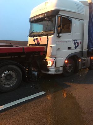 Two of the lorries involved. Credit: @Walsallredwatch