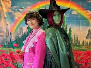 Claire Jones and Sam as the Wicked Witch of the West and Glinda