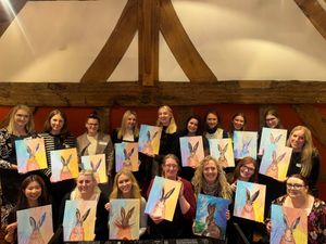 Guests took part in a "paint and sip" night as part of its anniversary