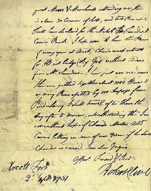 Robert Clive would have used a quill to write his letters