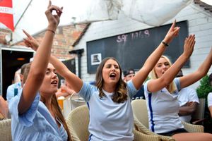 England fans at The Plough in Shifnal 