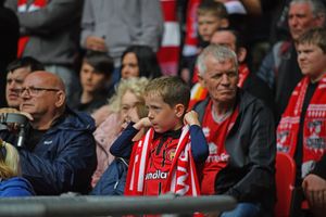 Nervous Walsall fans during the game