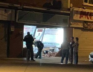 The aftermath at the takeaway. Photo: Ben Starkey. 