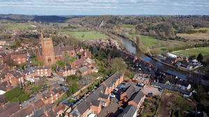 An aerial view over Bridgnorth