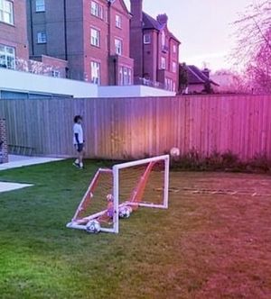 David Luiz in garden