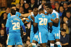 Sheyi Ojo of Wolverhampton Wanderers celebrates after scoring a goal to make it 0-2.