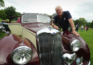 Showing his Riley RME 1954, Brian Baston, of Harborne