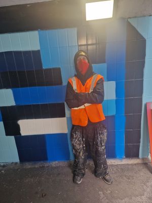 Cal in front of his latest creation