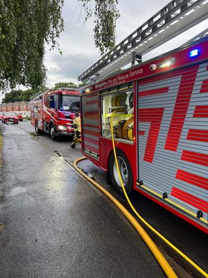 Four fire engines were at Burnell Road to tackle the blaze. Photo: SFRS