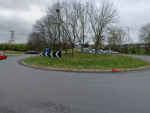 Supporting image for story: Road closed in Oswestry after lorry sheds load on roundabout