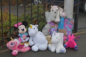 Tributes were being left at the scene