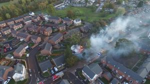 An aerial view of the fire. Picture by Bubble Media