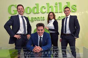 Owner David Warke, seated, with Jack Barnes, Amy Shaw, and Luke Evans.