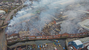 The site has continued smoking on Tuesday morning