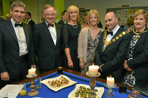 Steve Wain, Iain Gilmour, Deborah Dobson,  Catherine Armstrong, Councillor Jon Tandy, Mayor of Shrewsbury with Diane Tandy