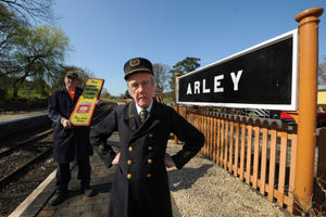 Station master Ian Latimer and volunteer Leonard Warrington