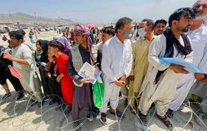 Thousands of people have gathered outside Kabul airport this week desperate to flee Afghanistan