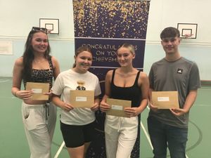 (From left) Isabella Ricketts, reading sport, PE, health and dance at Cardiff Metropolitan University, Grace Gallagher-Kennett, studying football coaching and performance at Wolverhampton University, Ruby Kelly, taking adult nursing at Worcester University and Ashley Jones-Phillips, reading business law and management at Wolverhampton University