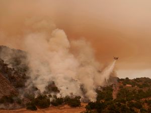 Supporting image for story: Fire crews tackle California wildfires as US heatwave continues