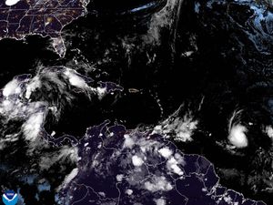 Supporting image for story: Tropical storm heading towards Caribbean could become year’s first hurricane