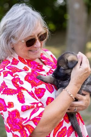 Kay with police dog Kay