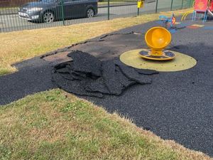 Supporting image for story: Vandals rip up safety surface at Market Drayton play area - appeal for info launched