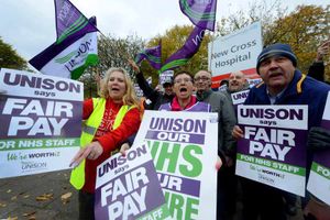 Staff on the picket line at New Cross Hospital, Wolverhampton