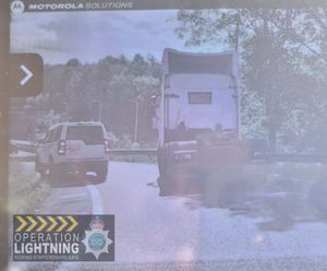 The Discovery was spotted reversing up the motorway slip road at junction 15. Photo: Staffordshire Police Road Crime Team