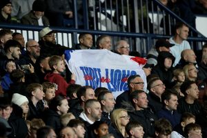 England fans during the clash at The Hawthorns (Photo by Adam Fradgley/West Bromwich Albion FC via Getty Images)