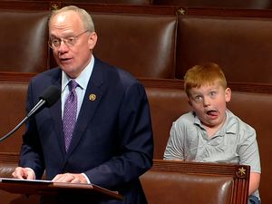 Supporting image for story: Congressman’s son steals the show in US House of Representatives