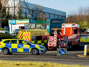 Supporting image for story: Pictures: Crash and broken down bus cause traffic chaos at Telford retail park