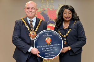 The former Mayor of Wolverhampton, Greg Brackenridge and the then-Deputy Mayor Sandra Samuels – who took up her role as mayor last night.